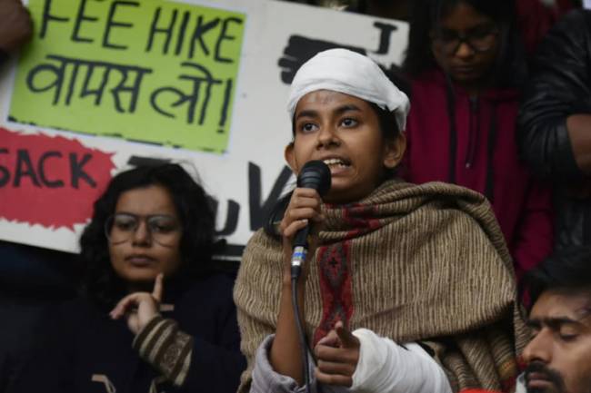 JNU students’ president, injured in attack on campus, booked for vandalism